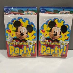 Mickey Mouse Birthday 8ct Party Invites Mickey Mouse Clubhouse (lot of 2 pks)